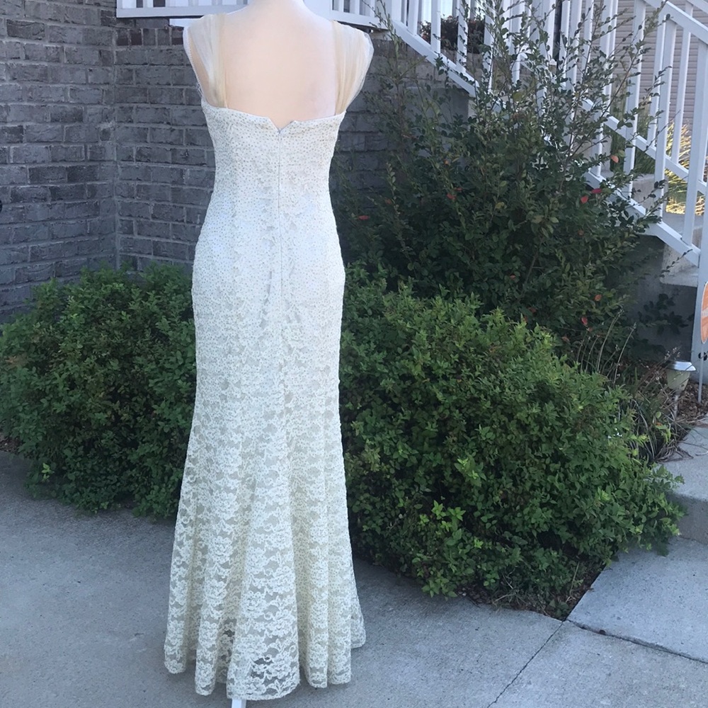 Size 7/8 Vintage Flori Design Ivory Dress - Picture 5 of 9